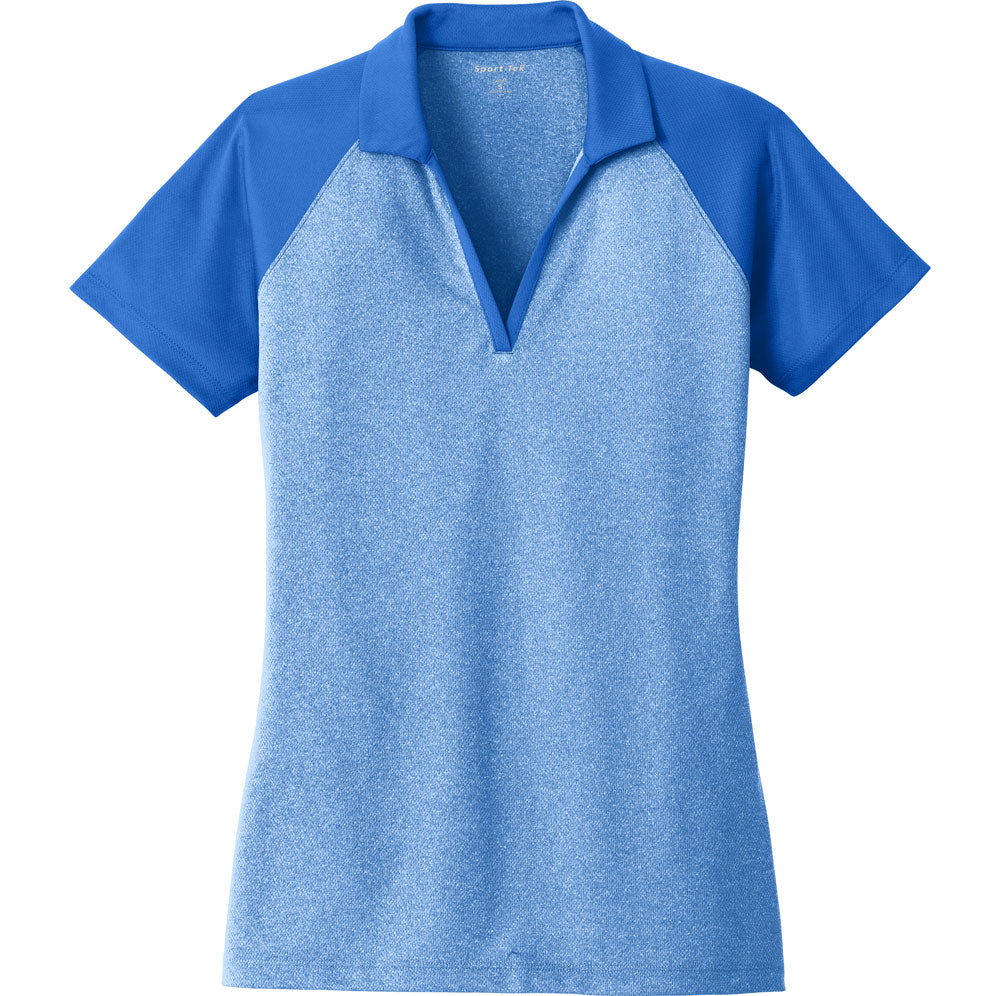 Sport-Tek® Ladies PosiCharge® RacerMesh® Heather Block Polo