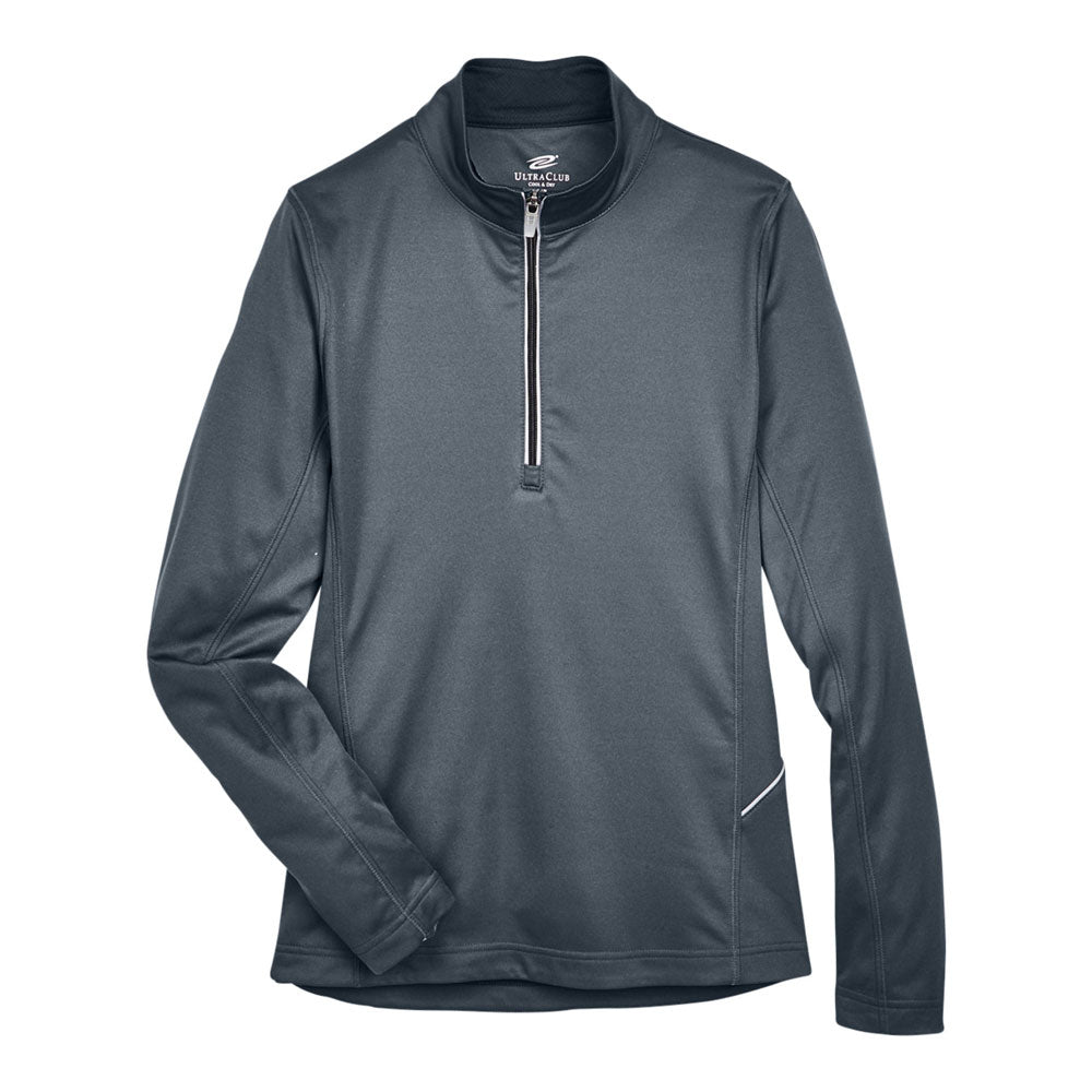 UltraClub Ladies' Cool & Dry Sport Quarter-Zip Pullover