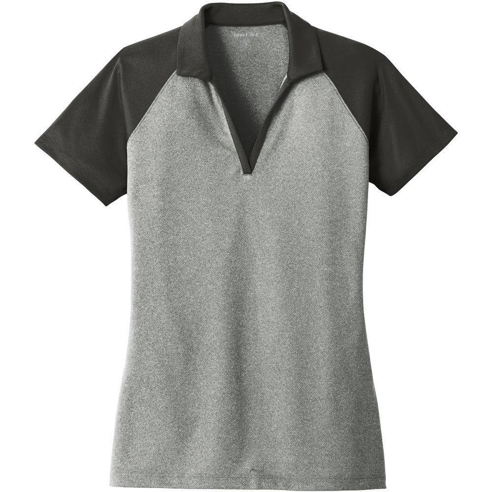 Sport-Tek® Ladies PosiCharge® RacerMesh® Heather Block Polo