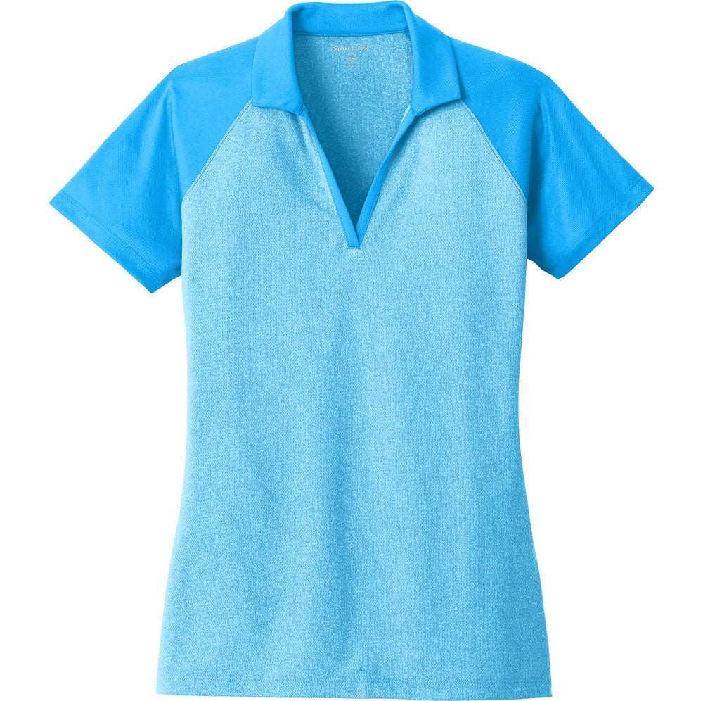 Sport-Tek® Ladies PosiCharge® RacerMesh® Heather Block Polo