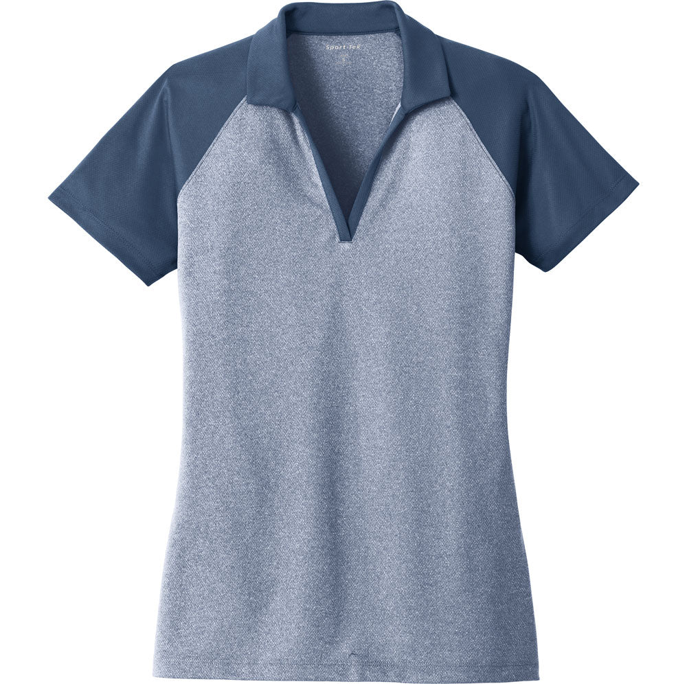 Sport-Tek® Ladies PosiCharge® RacerMesh® Heather Block Polo