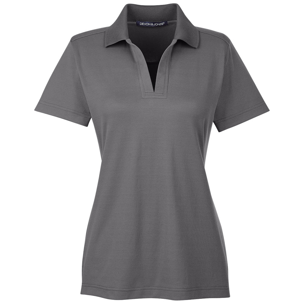 Devon & Jones CrownLux Performance™ Ladies' Plaited Polo