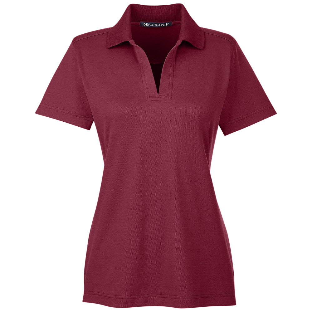 Devon & Jones CrownLux Performance™ Ladies' Plaited Polo