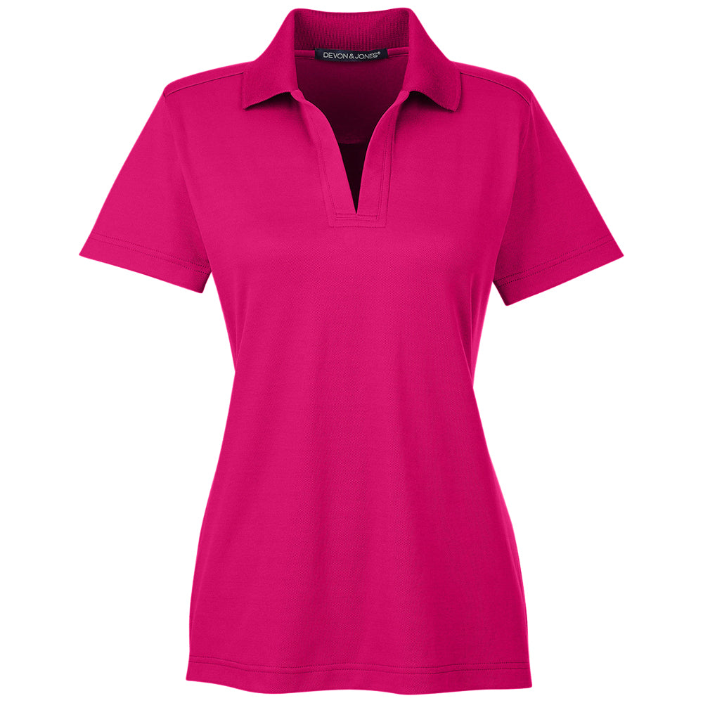 Devon & Jones CrownLux Performance™ Ladies' Plaited Polo